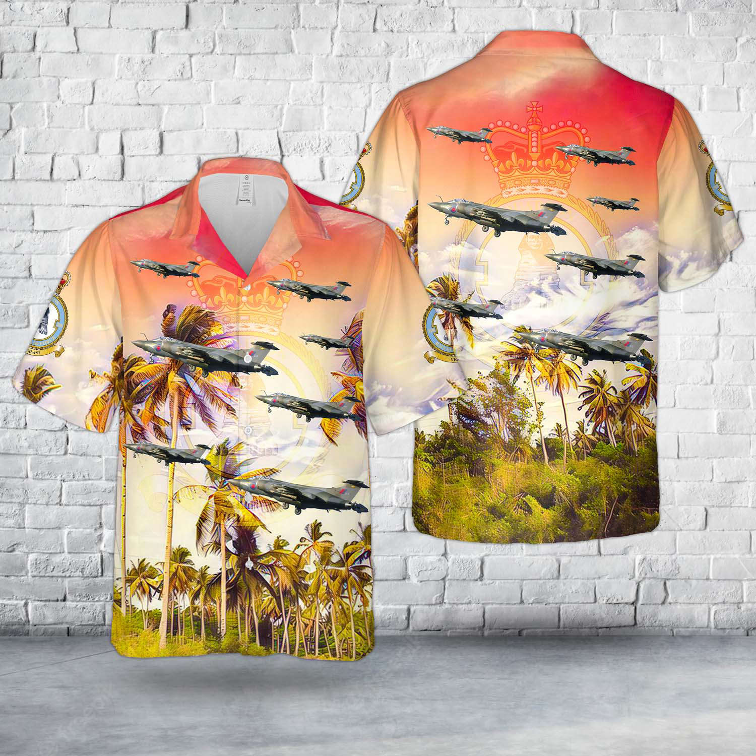 Royal Air Force No 208 (Reserve) Squadron Hawker Siddeley Buccaneer S2B Hawaiian Shirt Gift for Men Dad Father Gift for Men Dad Father