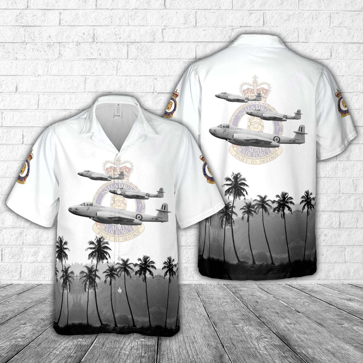 Royal Australian Air Force No. 77 Squadron RAAF Gloster Meteor Hawaiian Shirt Gift for Men Dad Father Gift for Men Dad Father
