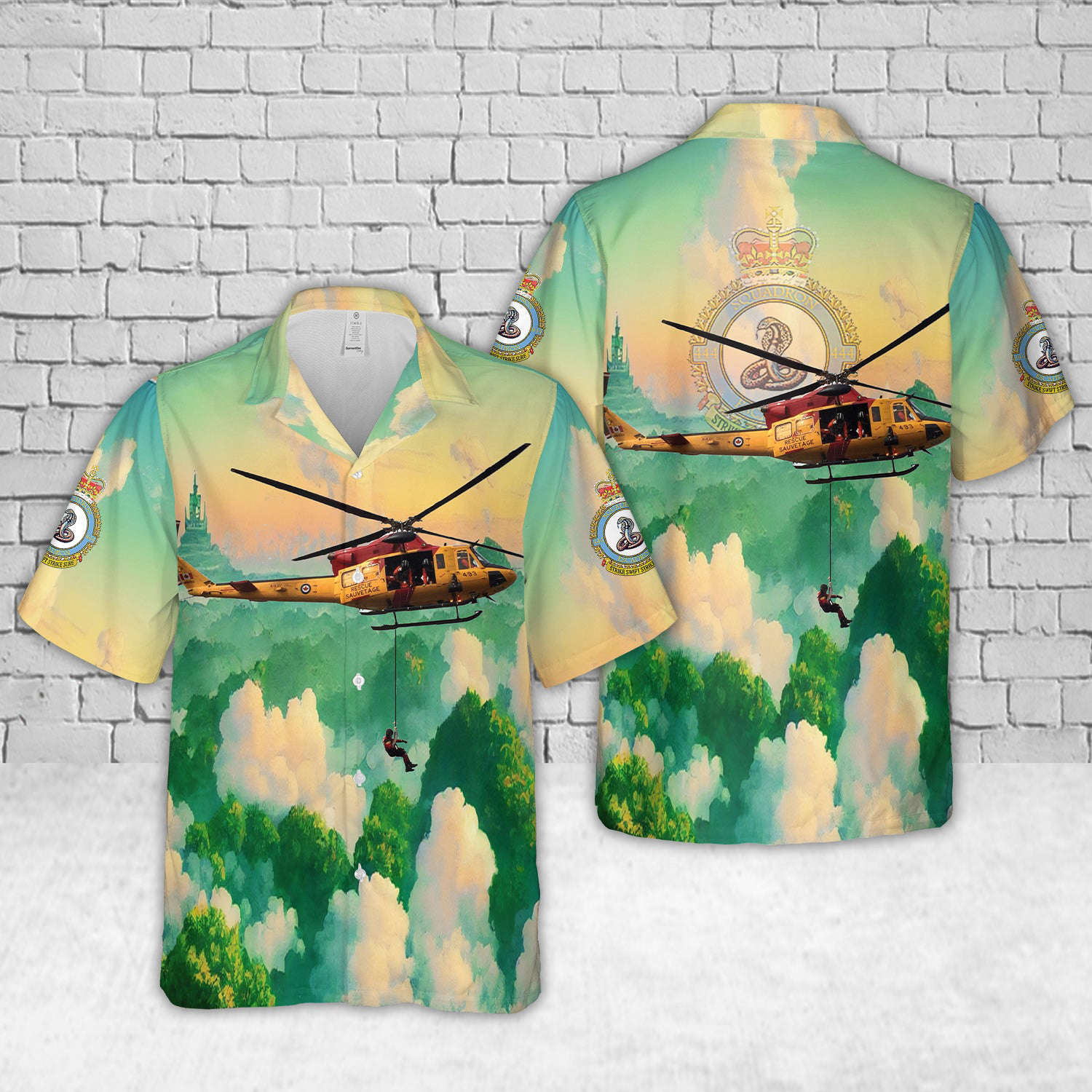 Royal Canadian Air Force 444 Combat Support Squadron CH-146 Griffon Hawaiian Shirt Gift for Men Dad Father Gift for Men Dad Father