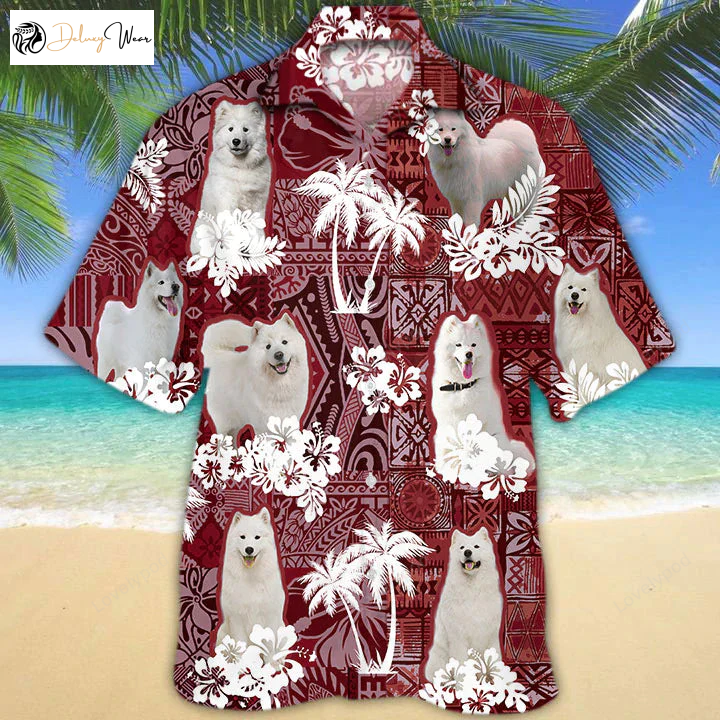 Samoyed Hawaiian Shirt Gift for Men Women Fans: Perfect Gift for Dog Lovers Men s Aloha Summer Shirt Gift for Men Women Fans
