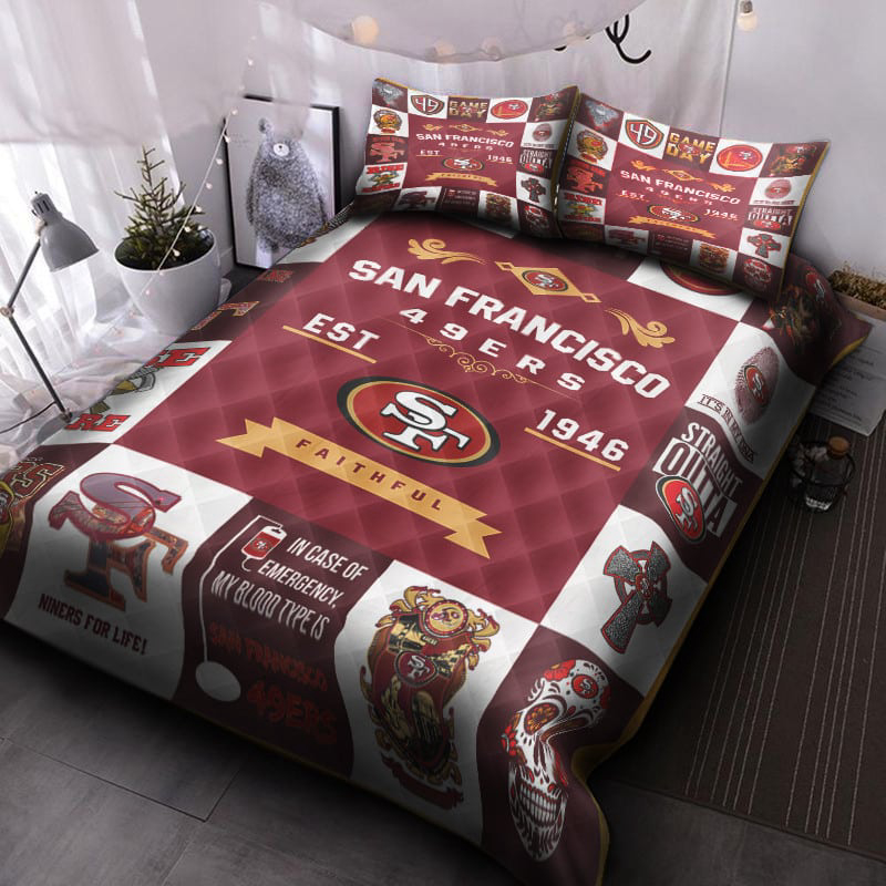 San Francisco 49ers Bedding Set Decor Gift For Men Women Decor Gift For Men Women G95