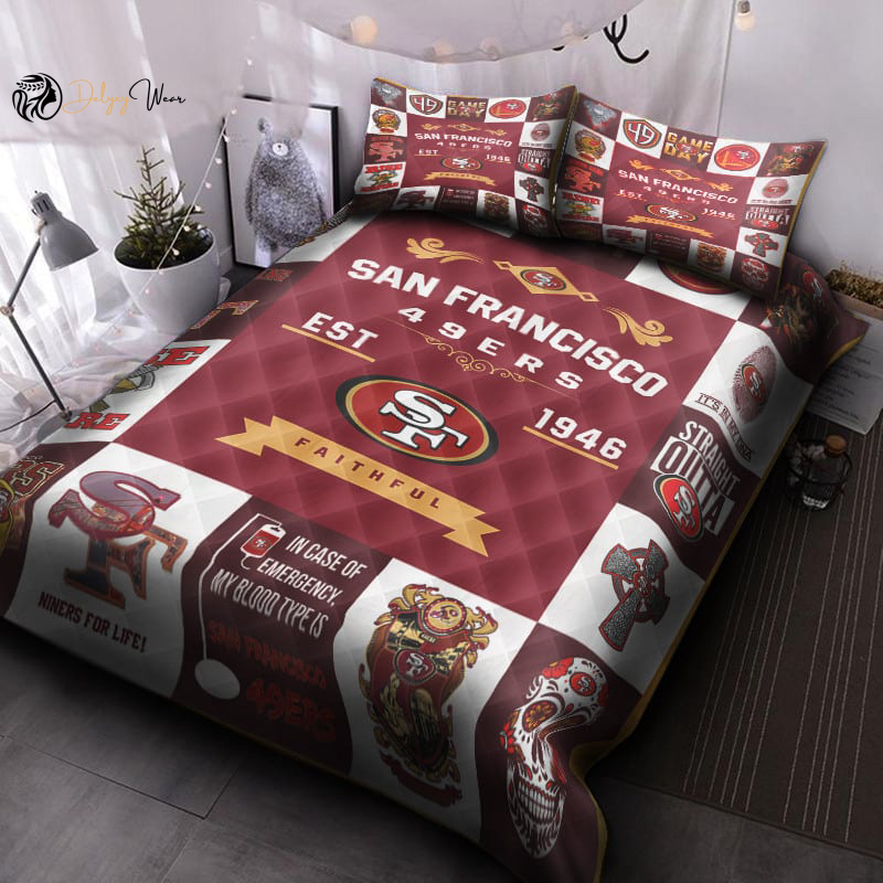 San Francisco 49ers Bedding Set Decor Gift For Men Women Decor Gift For Men Women G95