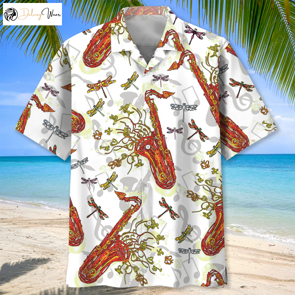 Shop Saxophone Fly Hawaiian Shirt – Trendy & Vibrant Aloha Style