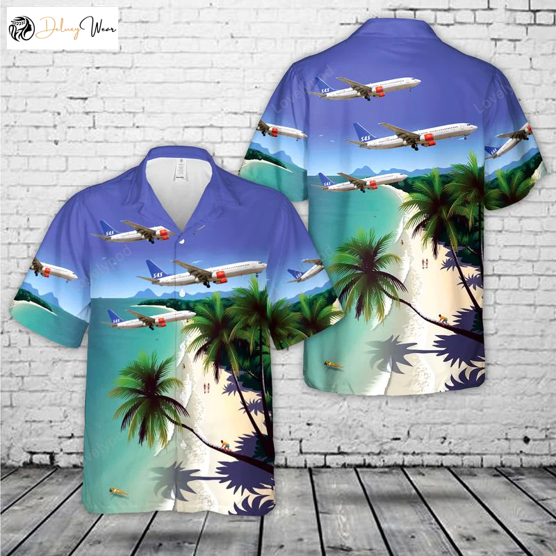 Scandinavian Airlines Boeing 737-800 Hawaiian Shirt Gift for Men Women Fans: Stylish & Unique Airplane Print