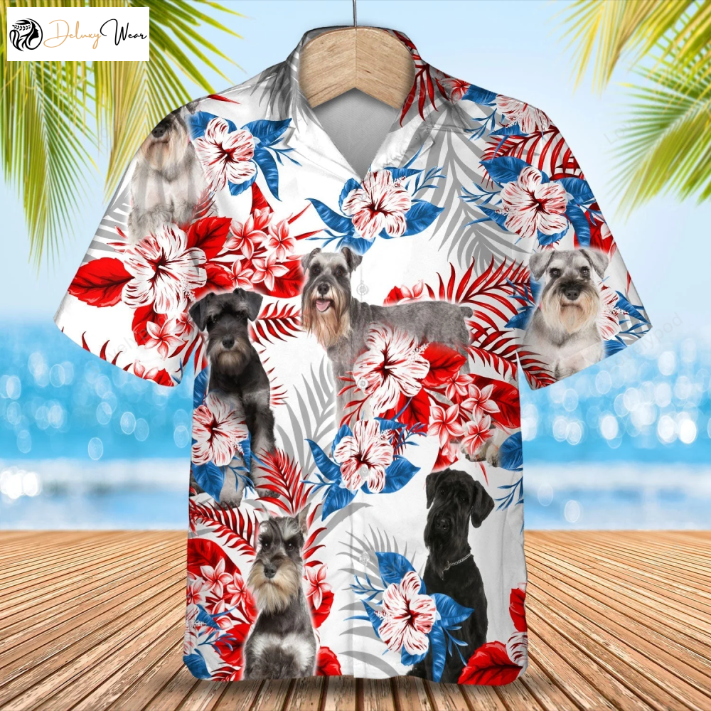 Schnauzer Hawaiian Shirt Gift for Men Women Fans - Fun Summer Gift for Men and Women