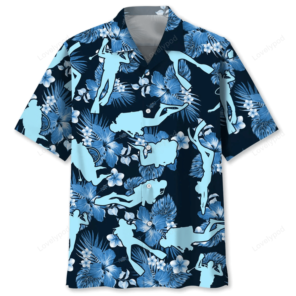 Vintage Hawaiian Shirt Gift for Men Women Fans for Scuba Diving Enthusiasts – Dive into Style!