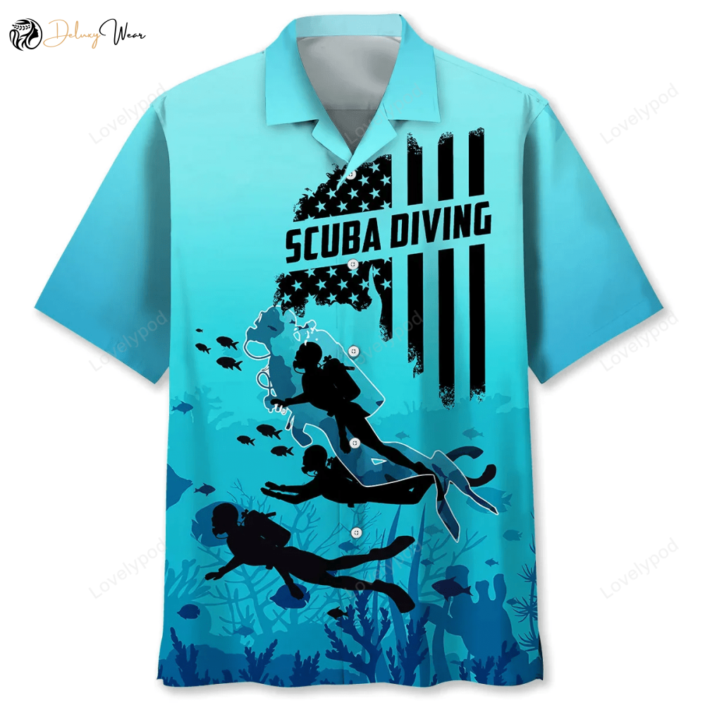 Vintage Hawaiian Shirt Gift for Men Women Fans for Scuba Diving Enthusiasts - Dive into Style!