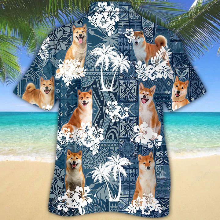 Shiba Inu Hawaiian Shirt: Floral Aloha Shirt for Dog Lovers – Men s & Women s