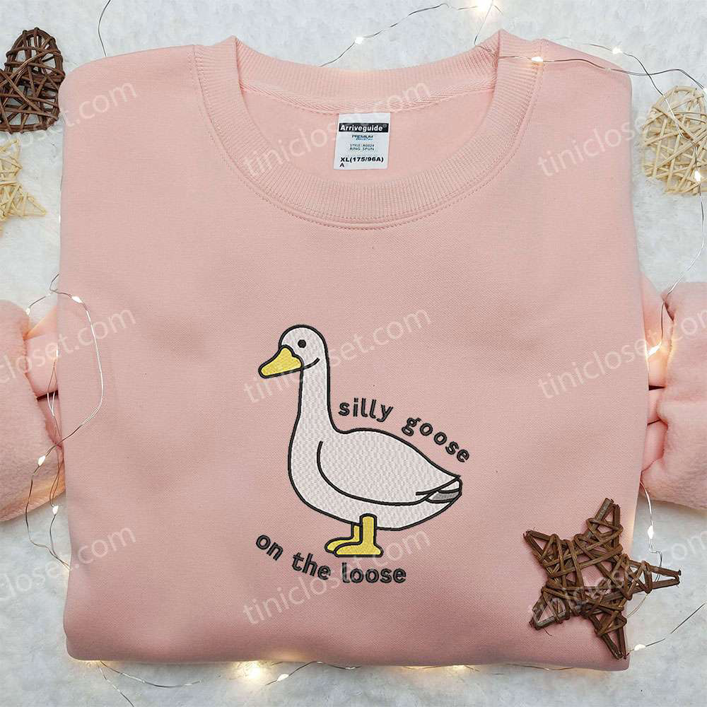 Silly Goose on the Loose Embroidered Shirt – Cute Animal Design Silly Goose on the Loose Embroidered Shirt – Cute Animal Design