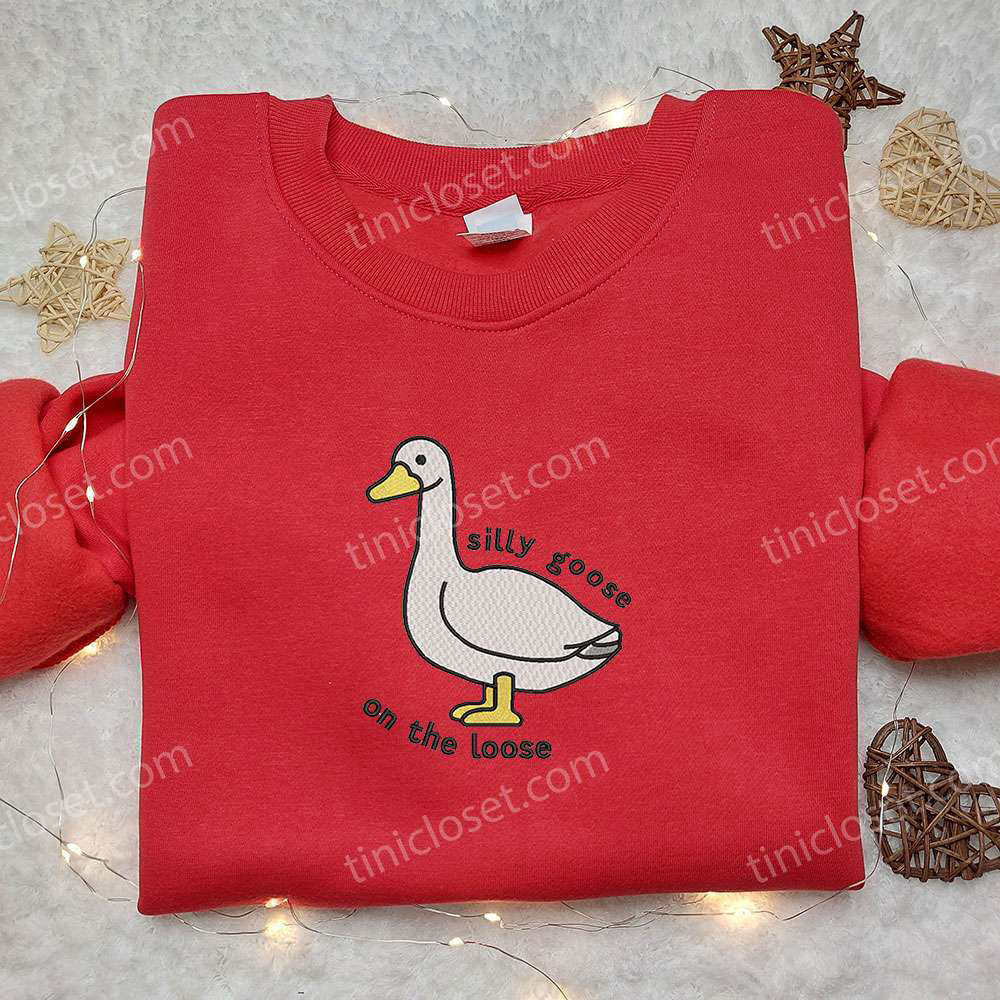Silly Goose on the Loose Embroidered Shirt – Cute Animal Design Silly Goose on the Loose Embroidered Shirt – Cute Animal Design