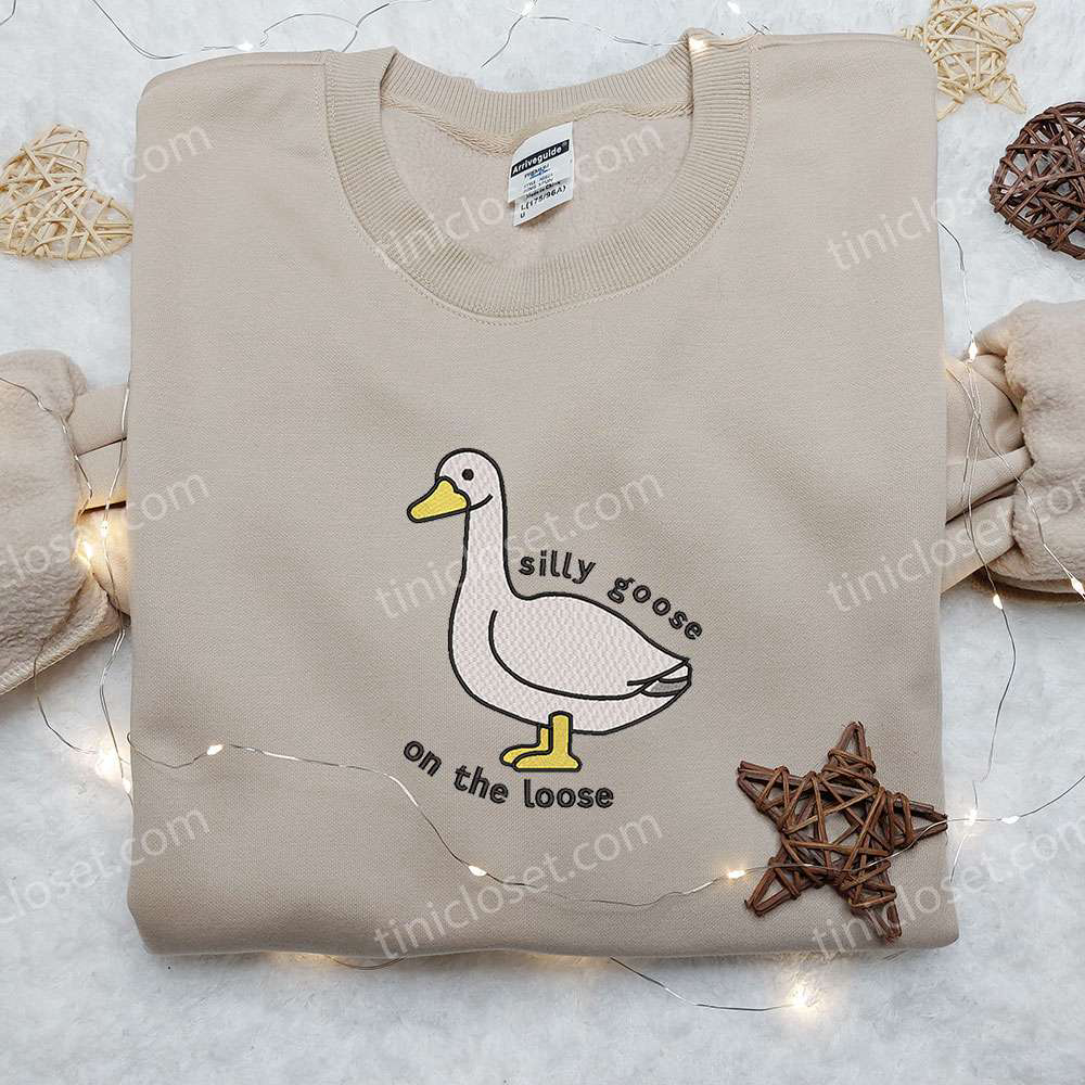 Silly Goose on the Loose Embroidered Shirt – Cute Animal Design Silly Goose on the Loose Embroidered Shirt – Cute Animal Design