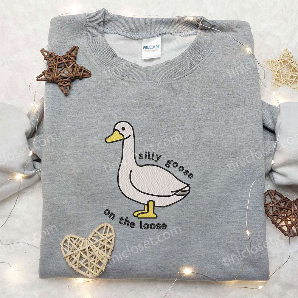 Silly Goose on the Loose Embroidered Shirt – Cute Animal Design Silly Goose on the Loose Embroidered Shirt – Cute Animal Design