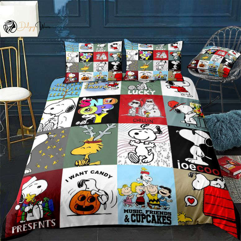 Snoopy 3 Bedding Set Decor Gift For Men Women Decor Gift For Men Women G95