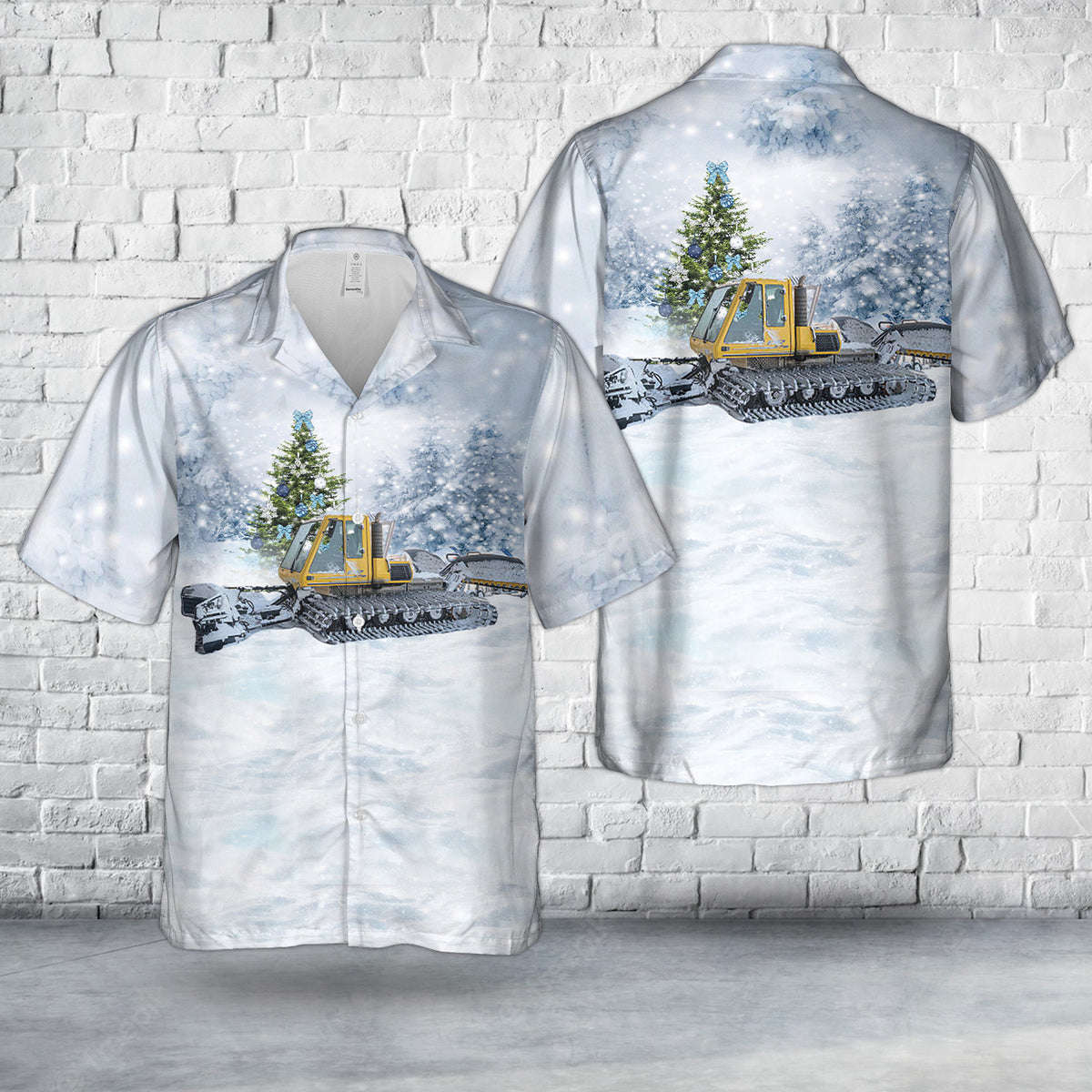 Snowcat Bombardier Br275 Snow Groomer Christmas Hawaiian Shirt Gift for Men Dad Father Gift for Men Dad Father