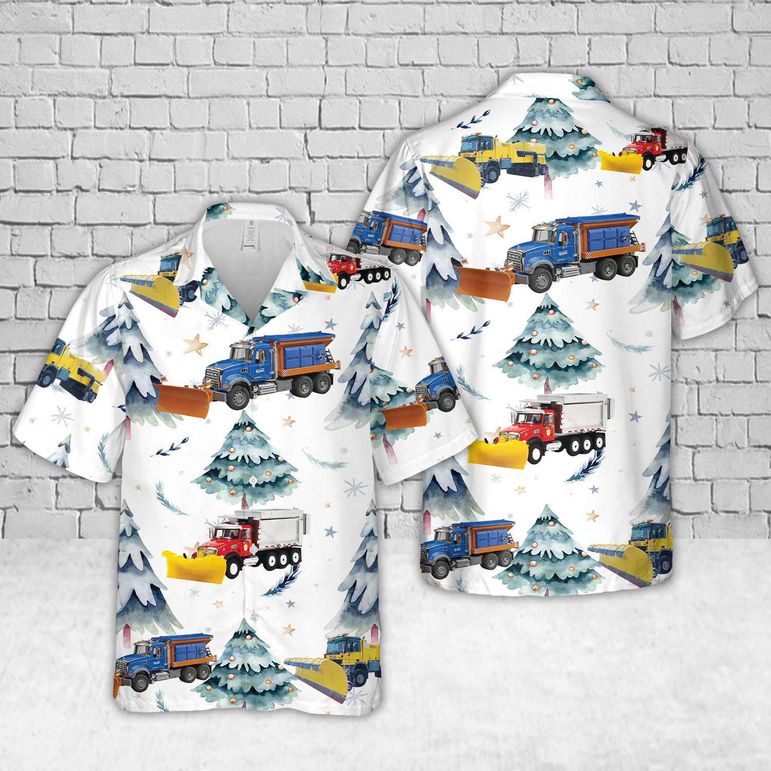 Snowlpow Truck Christmas Hawaiian Shirt Gift for Men Dad Father Gift for Men Dad Father