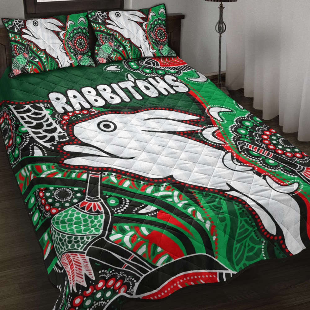 South Sydney Rabbitohs  Quilt Bedding Set Decor Gift For Men Women Decor Gift For Men Women CH