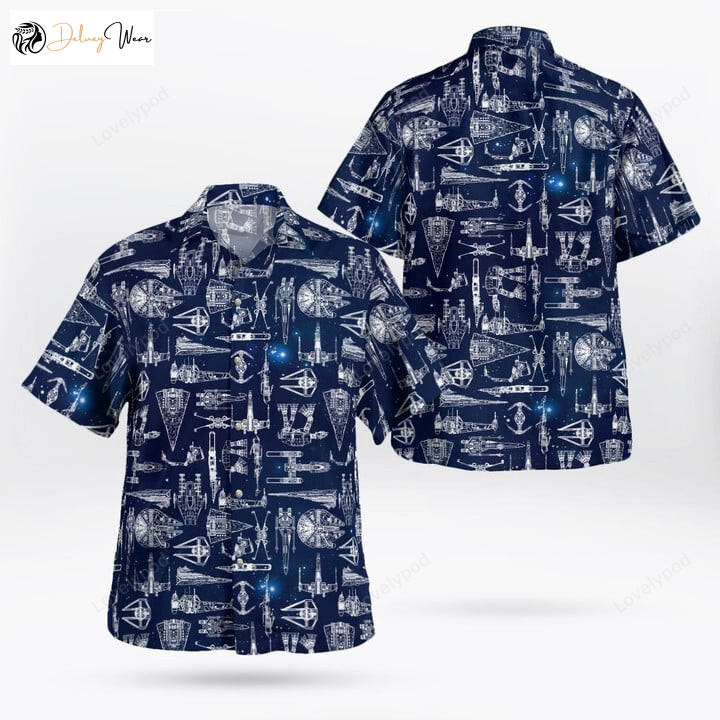 Explore the Galaxy with our Vibrant Spaceship Hawaiian Shirt Gift for Men Women Fans - Perfect for Summer Adventures!