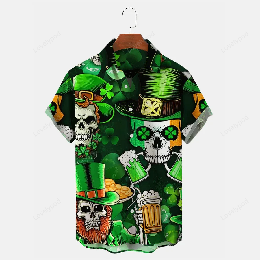 St Patrick s Hawaiian Shirt Gift for Men Women Fans: Men s Car Short Sleeve Shirt Gift for Men Women Fans for Men and Women