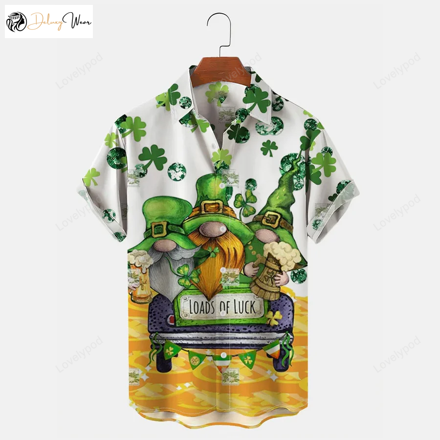 St Patrick s Hawaiian Shirt Gift for Men Women Fans: Men s Car Short Sleeve Shirt Gift for Men Women Fans for Men and Women