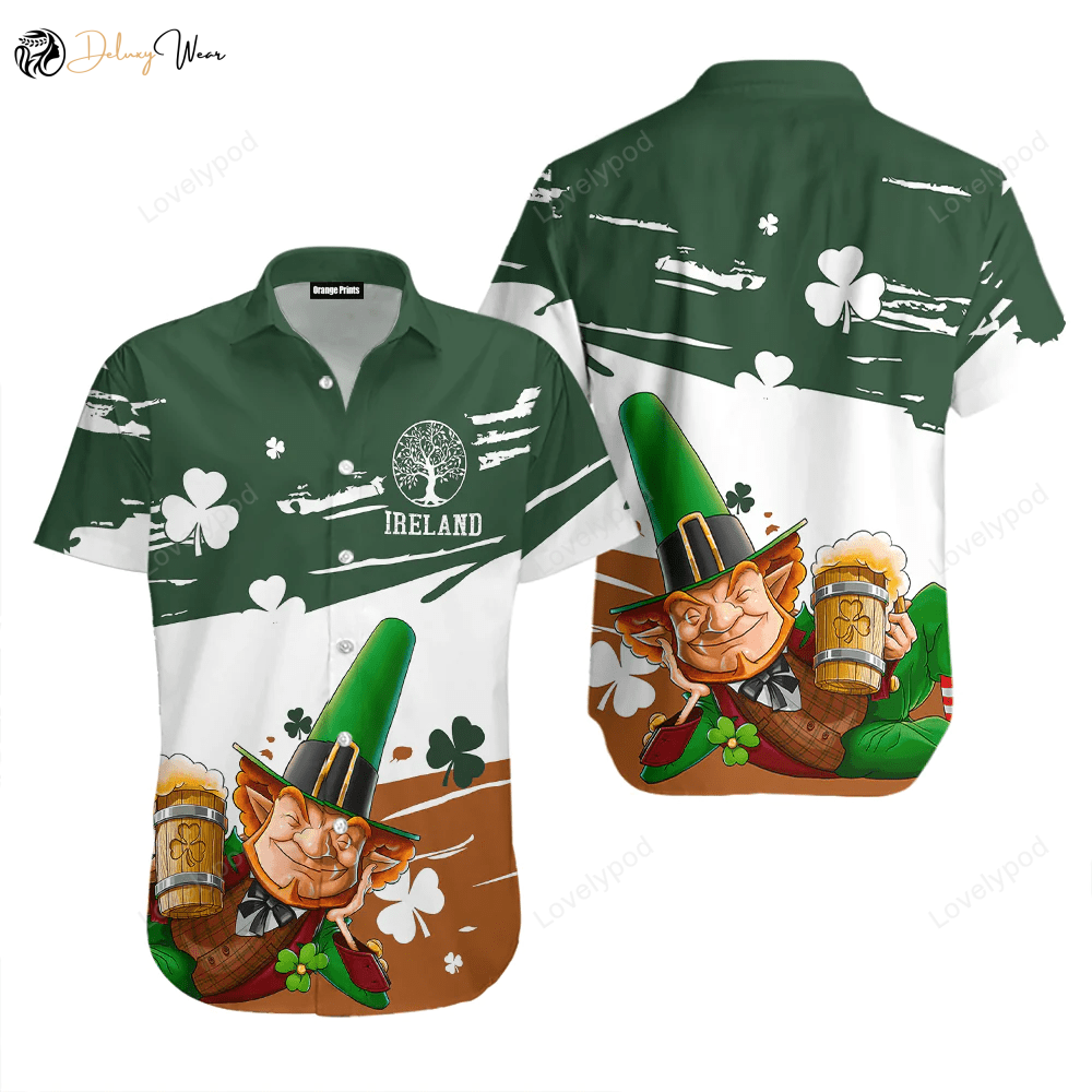 St Patrick s Day Funny Leprechaun Hawaiian Shirt Gift for Men Women Fans – Men & Women s Festive Attire