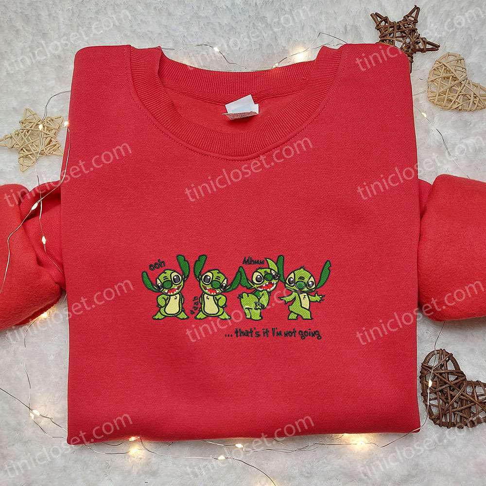 Stitch Grinch Embroidered Shirt & Hoodie – Best Christmas Gift