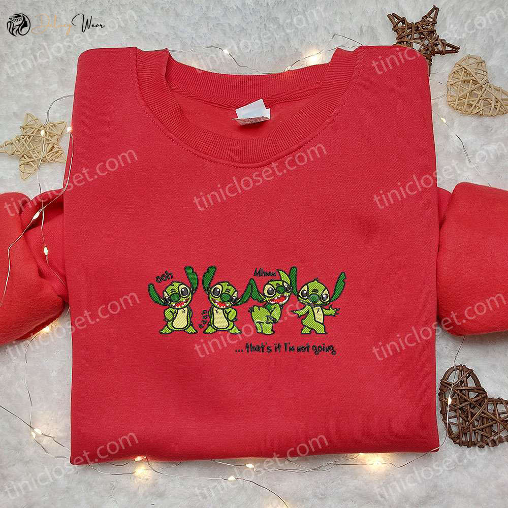 Stitch Grinch Embroidered Shirt & Hoodie – Best Christmas Gift