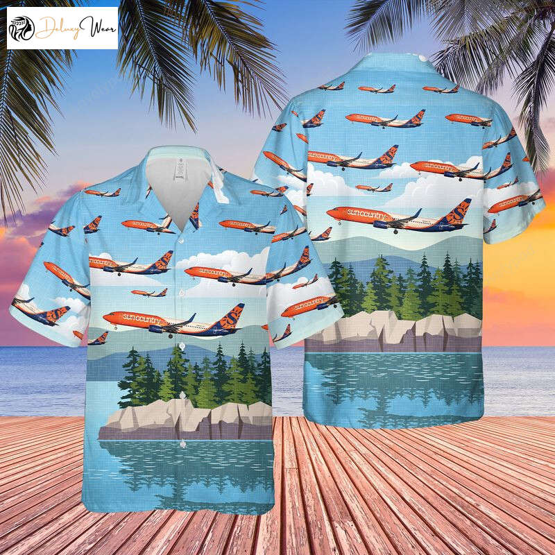 Fly in Style with Sun Country Airlines Boeing 737-83N Hawaiian Shirt Gift for Men Women Fans