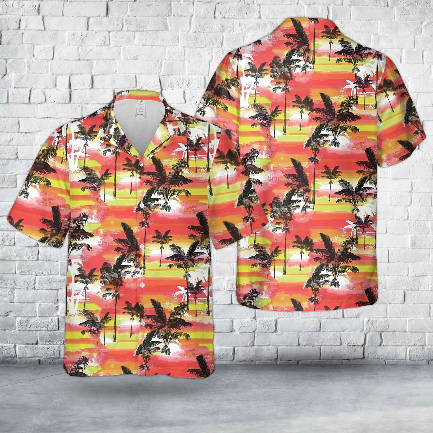 Sunset Summer Palm tree Pattern Hawaiian Shirt Gift for Men Dad Father Gift for Men Dad Father