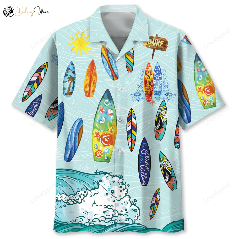 Tropical Vibes: Surfing Ocean Hawaiian Shirt Gift for Men Women Fans for an Authentic Hawaiian Experience