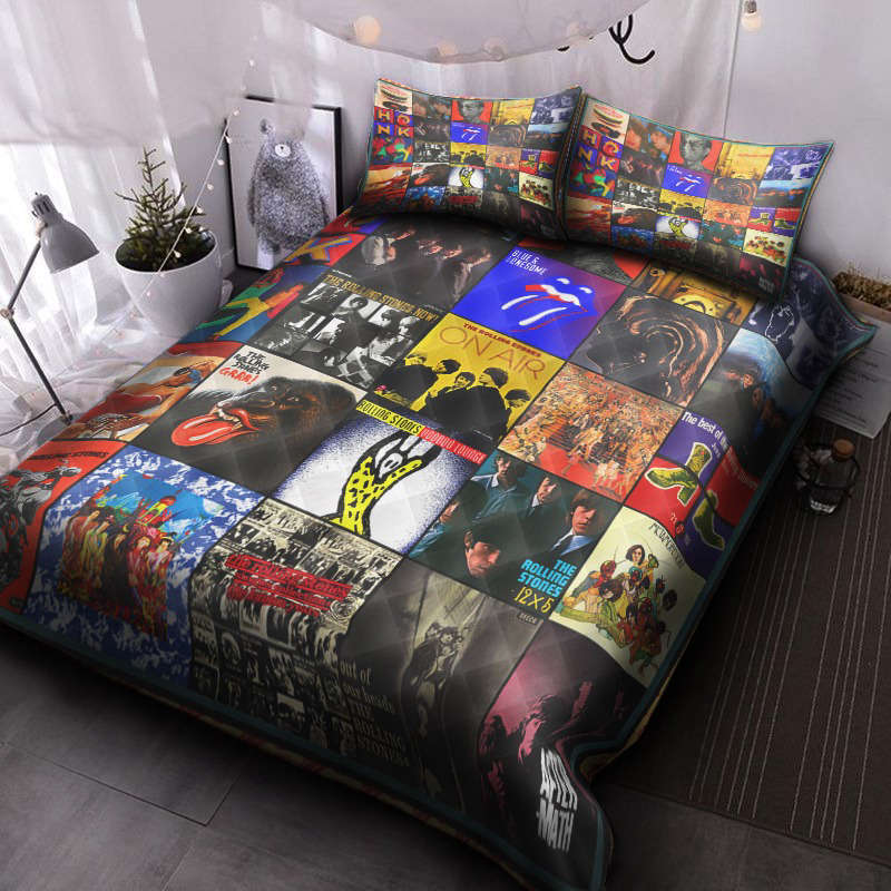 The Rolling Stones Quilt Bedding Set Decor Gift For Men Women Decor Gift For Men Women CH