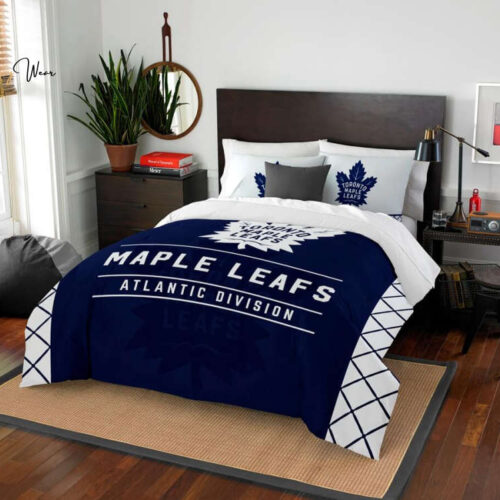 Toronto Maple Leafs Bedding Set Decor Gift For Men Women Decor Gift For Men Women G95