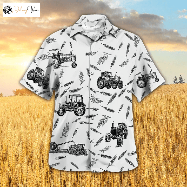 Shop the Trendy Tractors All Over Printed 3D Hawaiian Shirt Gift for Men Women Fans Limited Stock