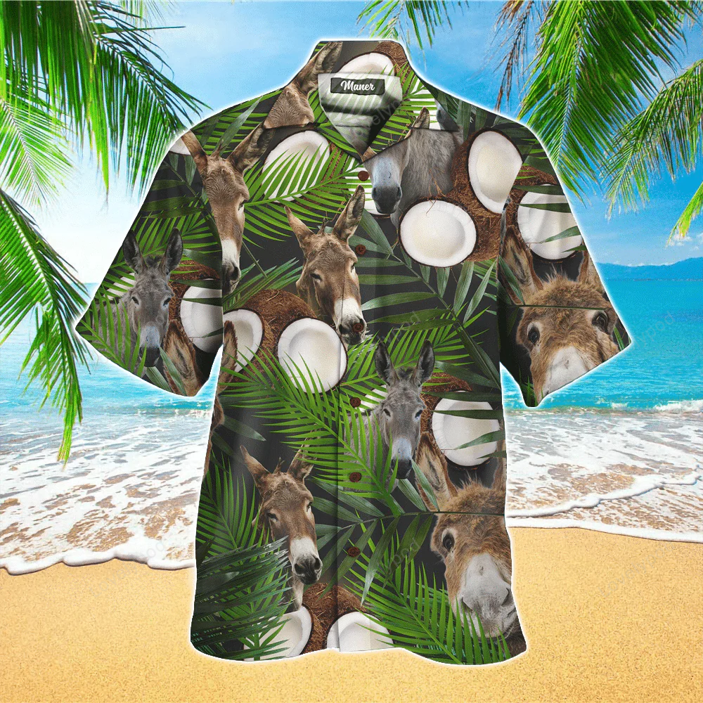 Tropical Donkey Hawaiian Shirt – Unisex Hawaiian Shirt for Men & Women