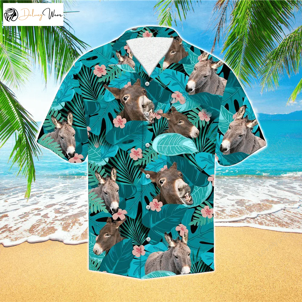 Tropical Donkey Hawaiian Shirt – Unisex Hawaiian Shirt for Men & Women