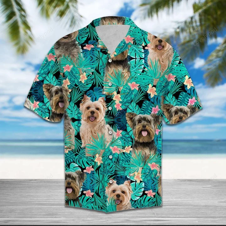 Vibrant Tropical Flower & Domestic Dog Hawaiian Shirt Gift for Men Women Fans – Stylish & Unique Design