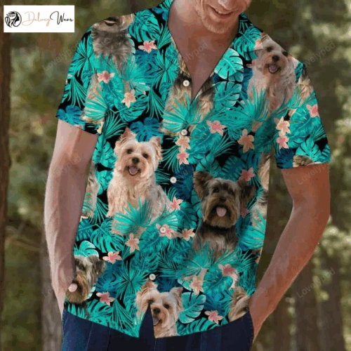 Vibrant Tropical Flower & Domestic Dog Hawaiian Shirt Gift for Men Women Fans – Stylish & Unique Design