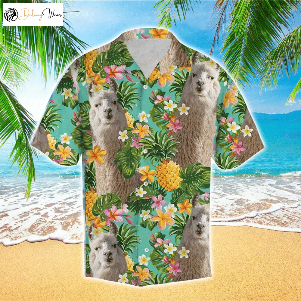 Vibrant Tropical Pineapple Llama Hawaiian Shirt Gift for Men Women Fans – Unique Multicolor Design for Unisex