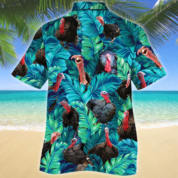 Turkey Lovers Gift Hawaiian Shirt Gift for Men Women Fans – Animal Print Men & Women Aloha Shirt Gift for Men Women Fans