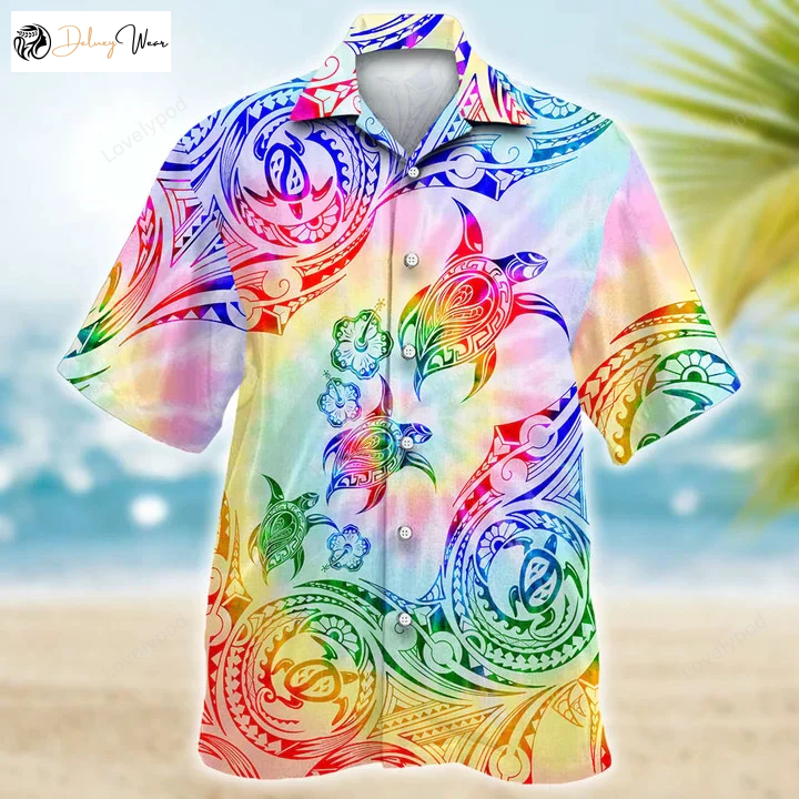 Turtle Sunset Maori Pattern Hawaiian Shirt Gift for Men Women Fans: Perfect Gift for Turtle Lovers