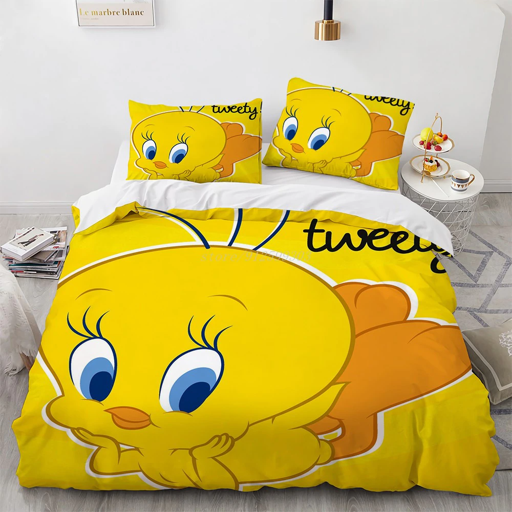 Tweety Bird Love Bedding Set Decor Gift For Men Women Decor Gift For Men Women G95