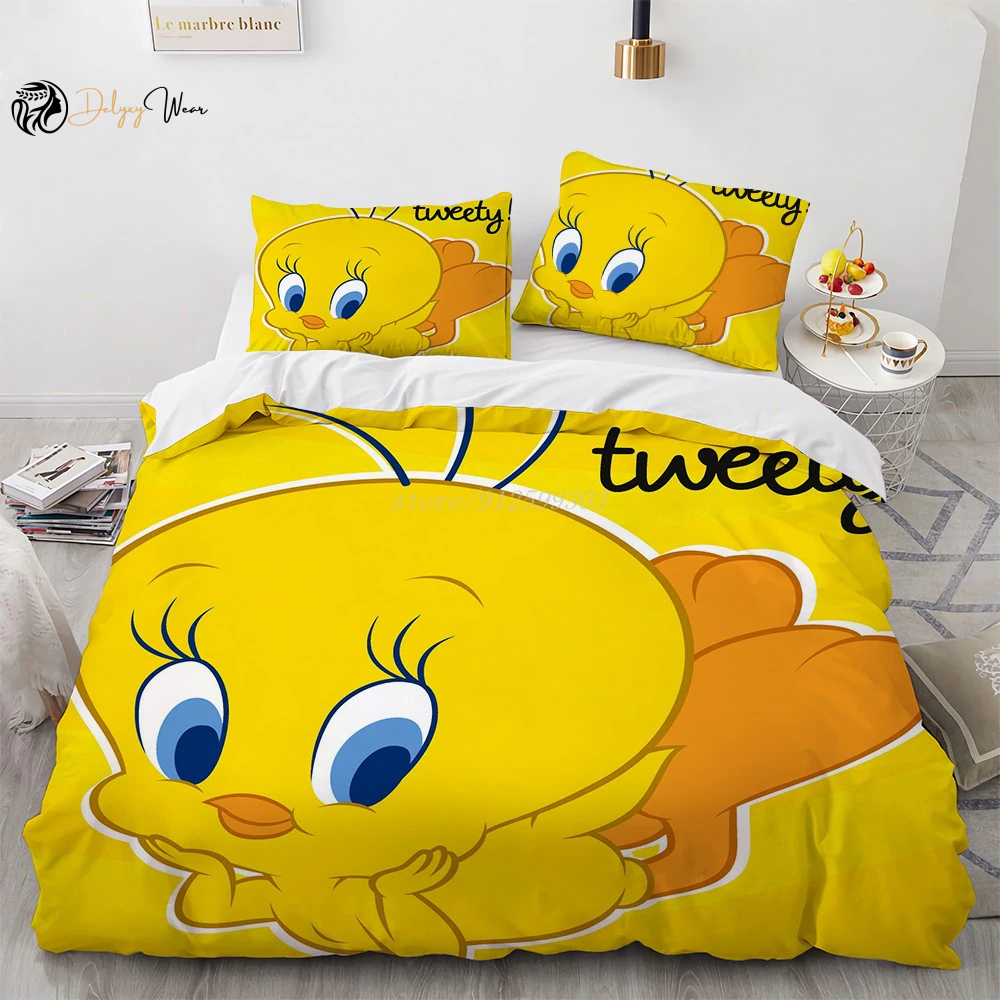 Tweety Bird Love Bedding Set Decor Gift For Men Women Decor Gift For Men Women G95