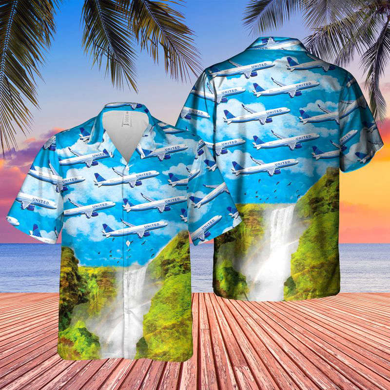 United Airlines Airbus 321neo Hawaiian Shirt Gift for Men Dad Father Gift for Men Dad Father