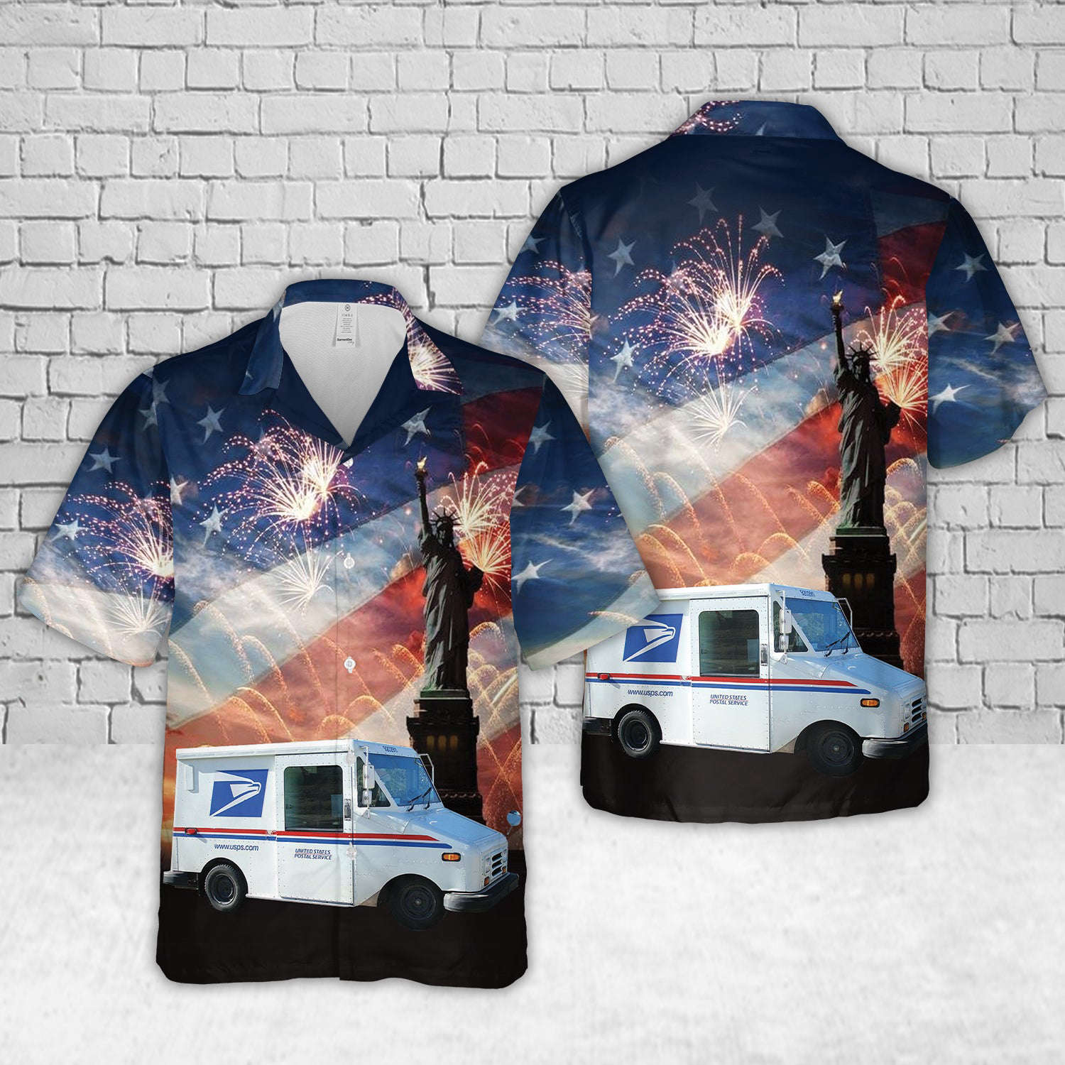 United States Postal Service Grumman LLV, 4th Of July Hawaiian Shirt Gift for Men Dad Father Gift for Men Dad Father
