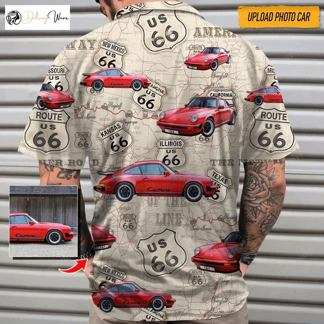 Men s Car Photo Hawaiian Shirt Gift for Men Women Fans - Upload & Show Off Your Ride Short-Sleeve Hawaii Shirt Gift for Men Women Fans
