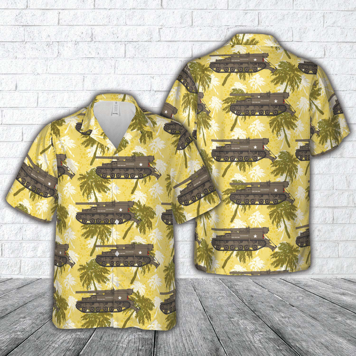 US 9th Army Gun Motor Carriage M12 Choo-Choo-Bam, C Battery, 557th Armoured Field Artillery Battalion Hawaiian Shirt Gift for Men Dad Father Gift for Men Dad Father