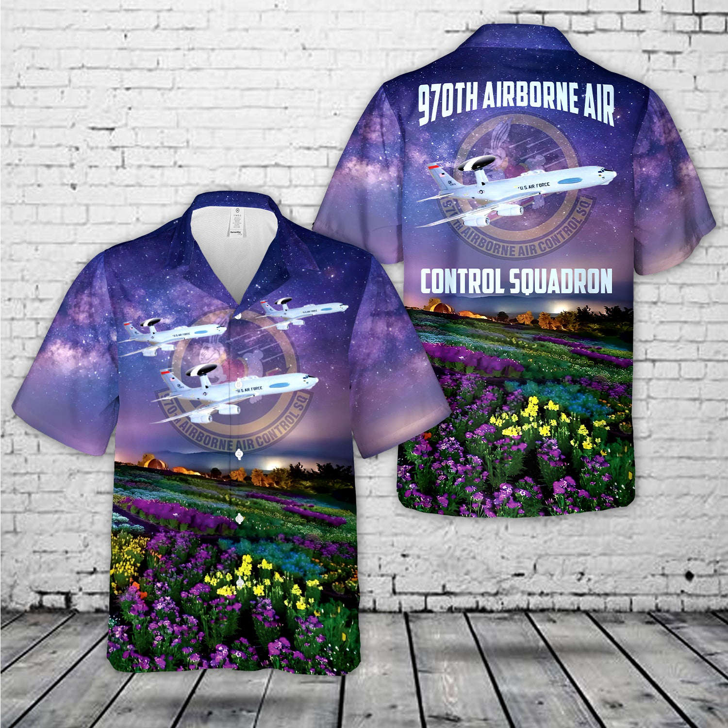 US Air Force 970th Airborne Air Control Squadron E-3 Sentry Hawaiian Shirt Gift for Men Dad Father Gift for Men Dad Father