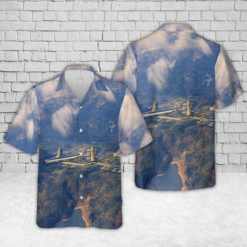 US Air Force Boeing KC-135A Stratotanker refuels a Boeing B-52E Stratofortress Hawaiian Shirt Gift for Men Dad Father Gift for Men Dad Father