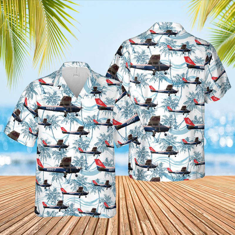 US Air Force Civil Air Patrol Cessna 172P Skyhawk Hawaiian Shirt Gift for Men Dad Father Gift for Men Dad Father