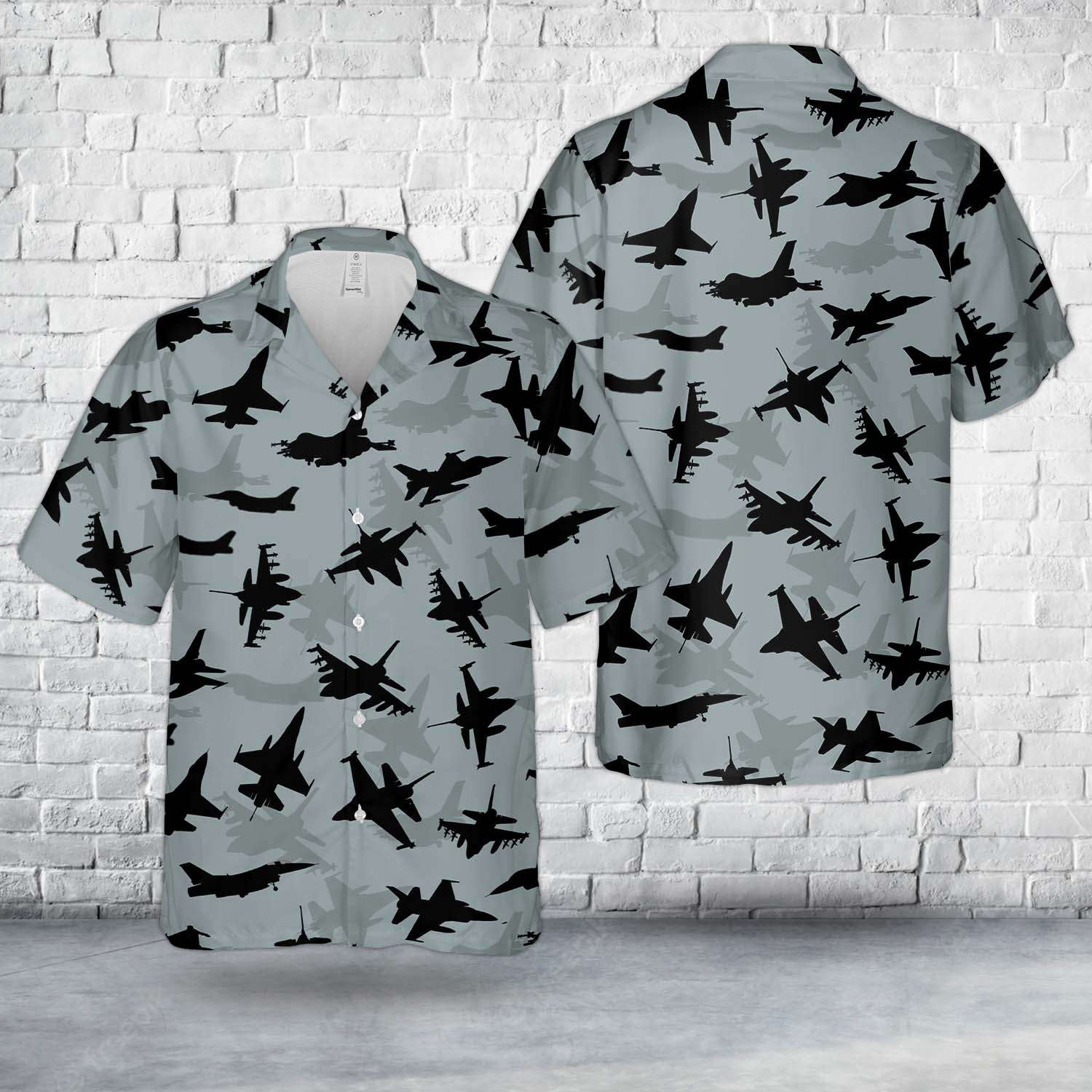 US Air Force General Dynamics F-16 Fighting Falcon Aircraft Silhouettes Hawaiian Shirt Gift for Men Dad Father Gift for Men Dad Father