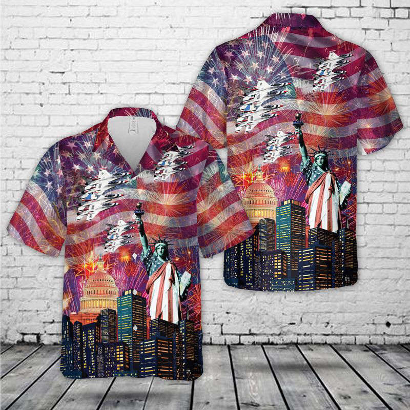 US Air Force Thunderbirds, 4th Of July Hawaiian Shirt Gift for Men Dad Father Gift for Men Dad Father